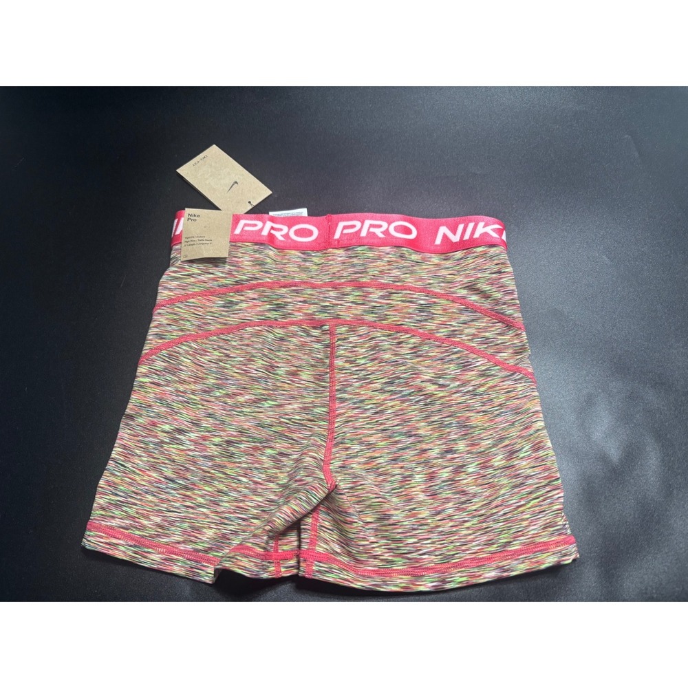 Nike NEW Women's Pro 3'' Athletic Shorts High Rise Dry Fit‎ Multi Medium